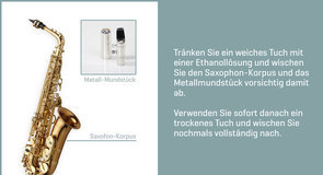 VORSICHT BEI DESINFEKTIONSMITTELN AUF BLASINSTRUMENTEN!