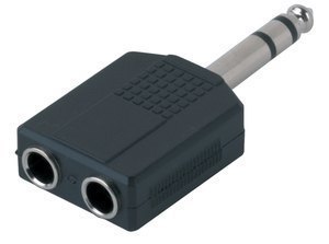 GEWA Adaptér - 2x 6,3 mm Stereo Jack - 1x 6,3 mm Stereo Jack