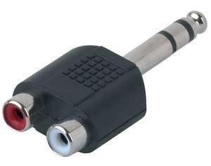 GEWA Adaptér - 2x Cinch zdířka - 1x 6,3 mm Stereo Jack