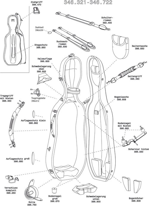 GEWA CELLO CASE IDEA EVOLUTION ROLLY HIGHGLOSS